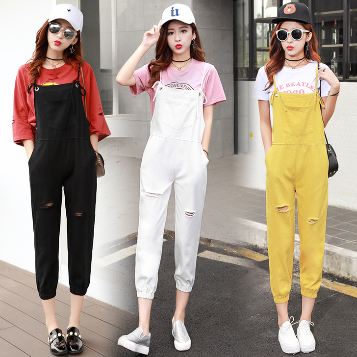 背带 牛仔裤 红色款