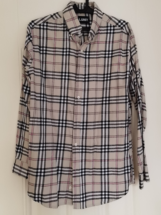 男格子衬衫，180，韩版，全新无标。