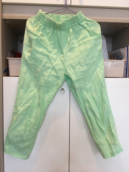 包邮 纯亚麻九分裤