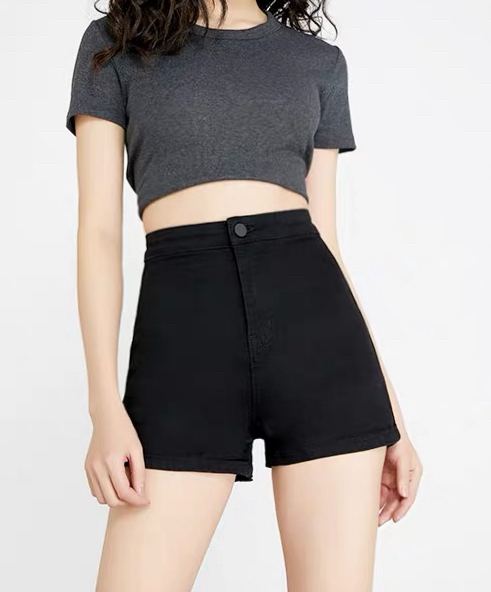 黑色牛仔短裤,底裤,高弹,大码XXL