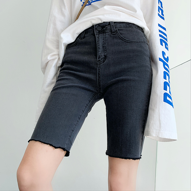 杨幂同款高腰牛仔短裤女夏季紧身显瘦2021...