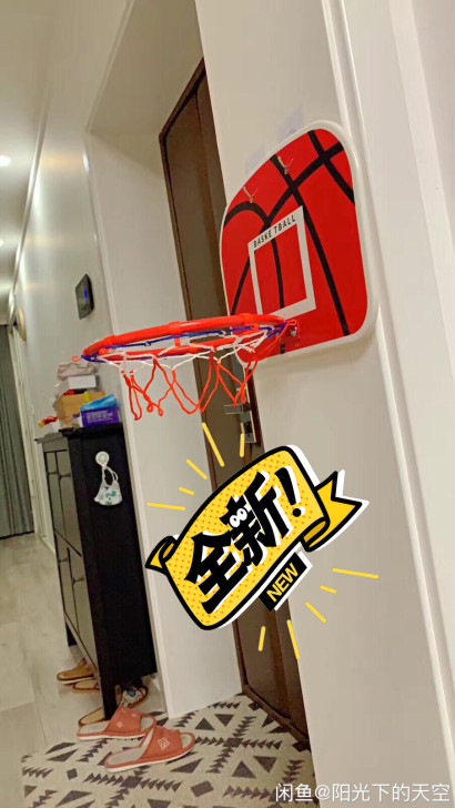 儿童免打孔篮球架室内球网框架家用男孩女孩球...