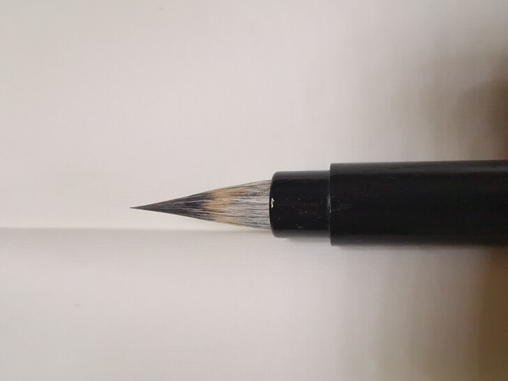 黑檀木鸡距笔 紫豪外披鼠须豪鸡距笔 文玩收...
