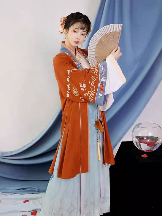 汉服【花晚吟】上襦+长衫+下裙