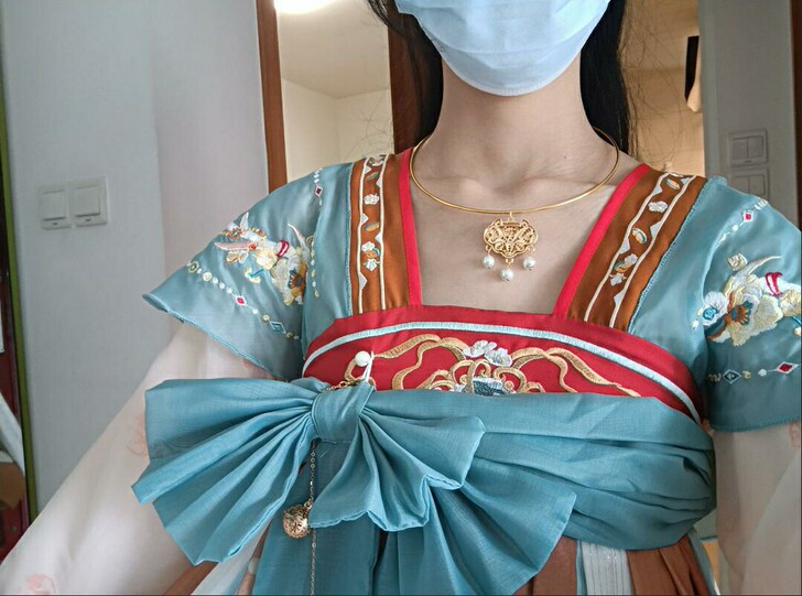 遇见神鹿璎珞项圈配饰原创设计古风汉服长命锁...