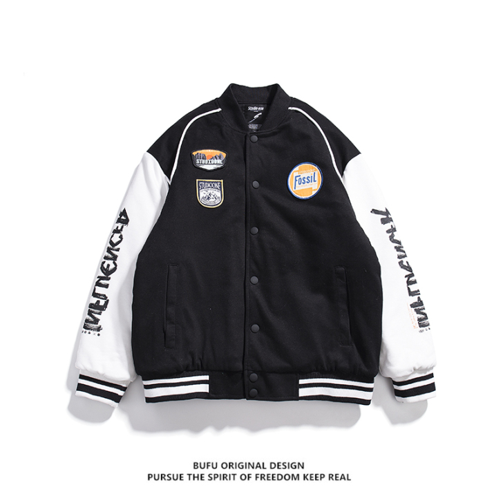 亿万少年 20FW 国潮牌加厚棒球棉服男女...