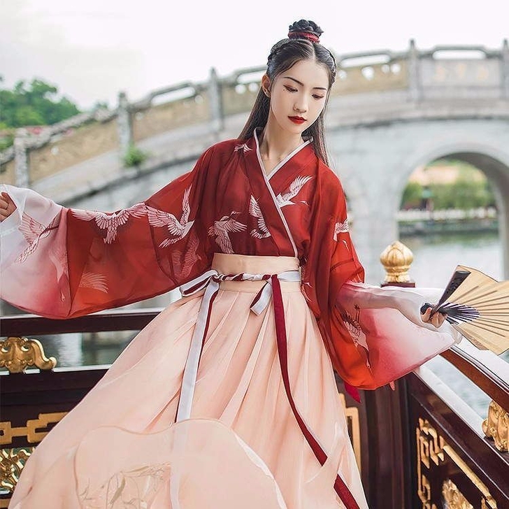 【特价清仓】一点春汉服女齐腰襦裙交领仙鹤直...