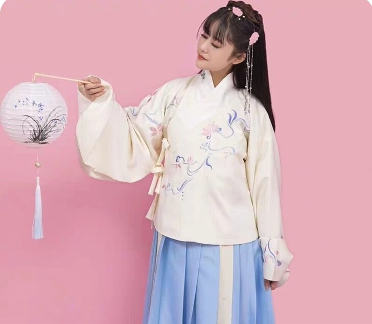月半歌汉服，浮生若梦【桃灼】袄裙琵琶袖S码...