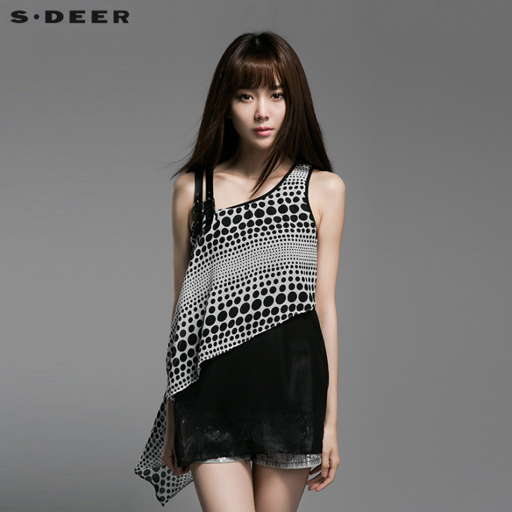 s.deer 蕾丝雪纺衫