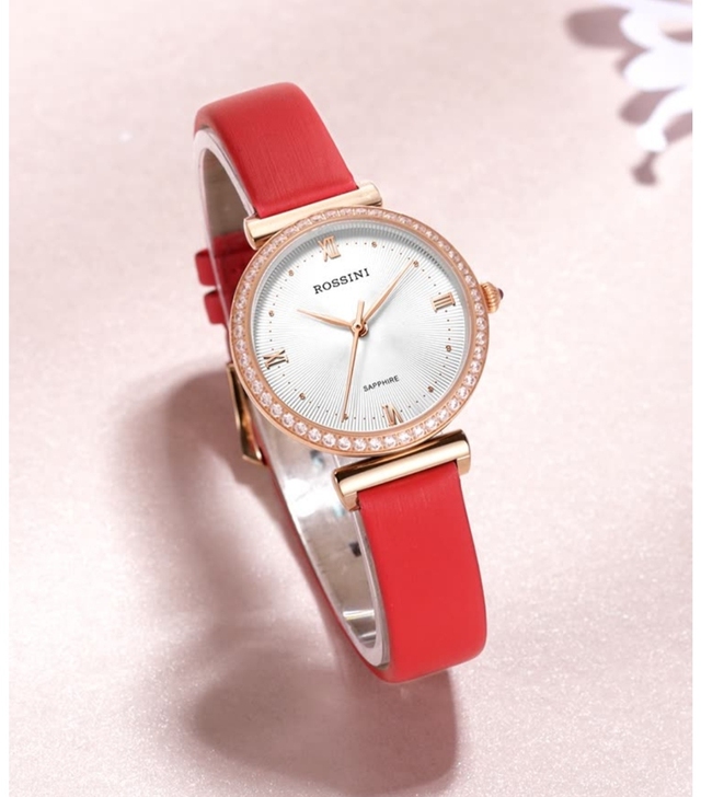 罗西尼手表 CHIC系列时尚石英女表镶钻白...