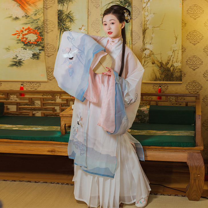【叠翠】汉衣晟道原创传统汉服 女大袖山水渐...