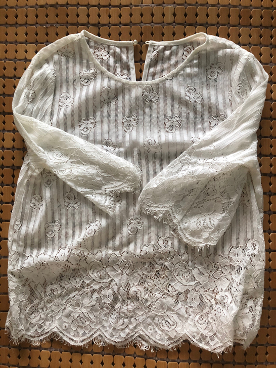 三彩 蕾丝衫 带背心