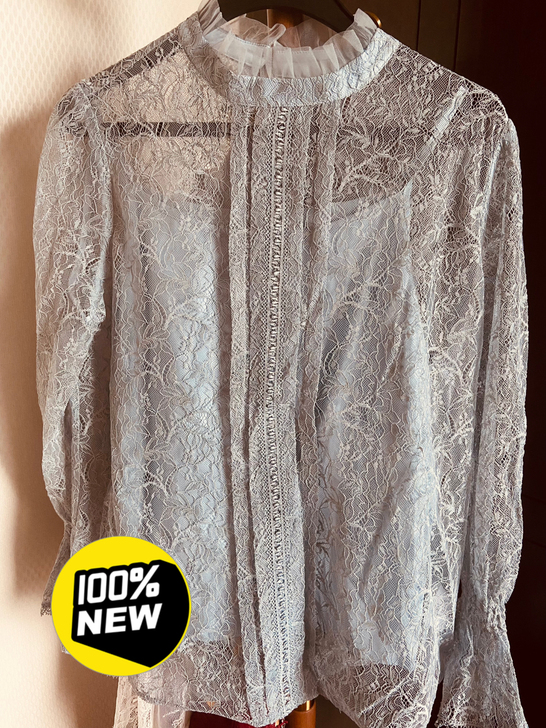 梵希蔓蕾丝衫，蓝色，xl码。全新带吊牌。衣...