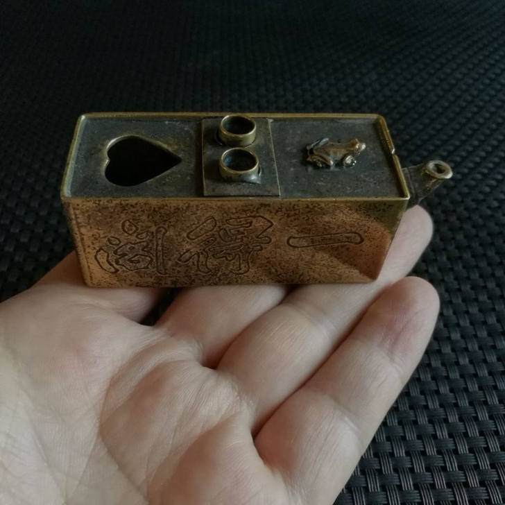 民间回流老黄铜水滴文房器铜器文房器具水滴壶...