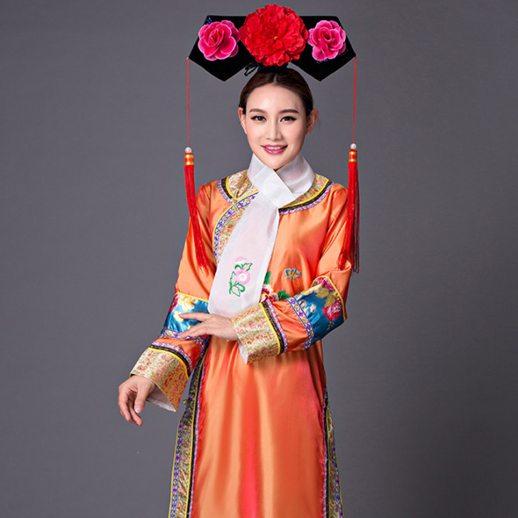 清朝古装还珠格格服装满族旗服女后宫廷妃子嬷...
