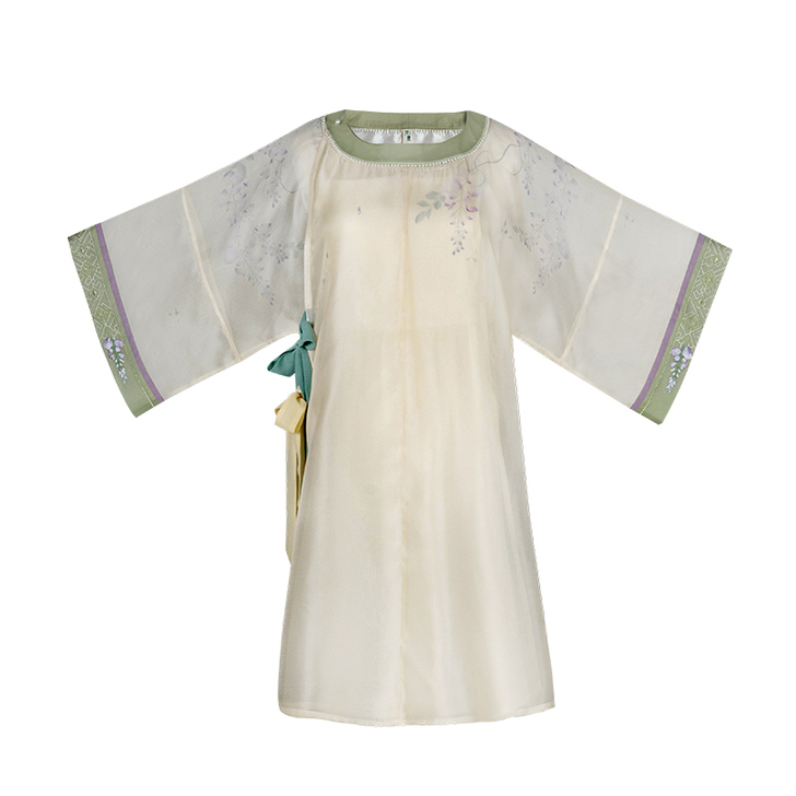 池夏:烟萝 明制圆领袍改良版日常汉服连衣裙...