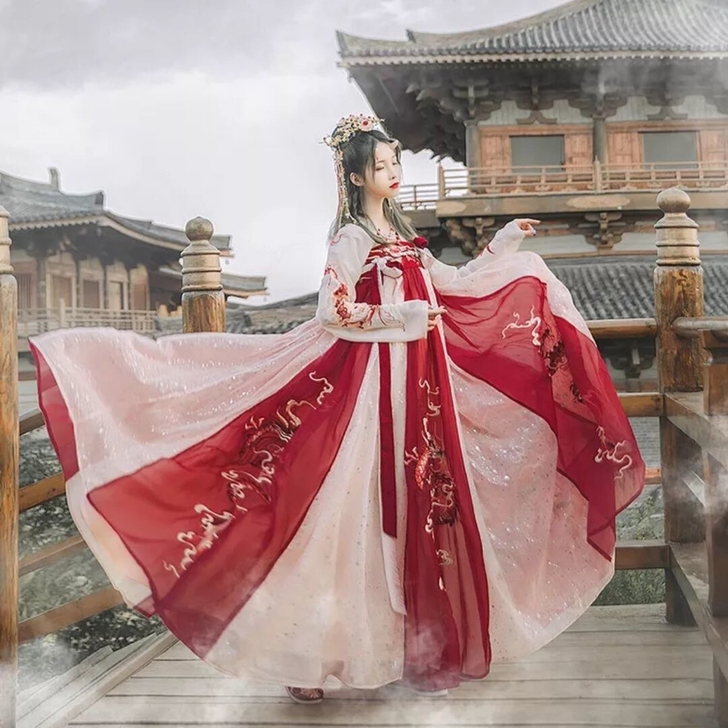 【汉服出租】豪华版龙母汉尚华莲传统汉服女夏...