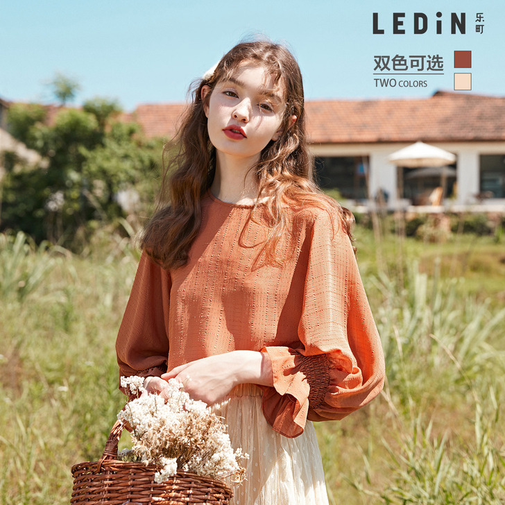 乐町 蕾丝雪纺衫