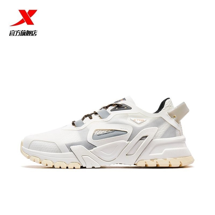 特步男鞋休闲鞋2021夏季新款网面透气鞋子...