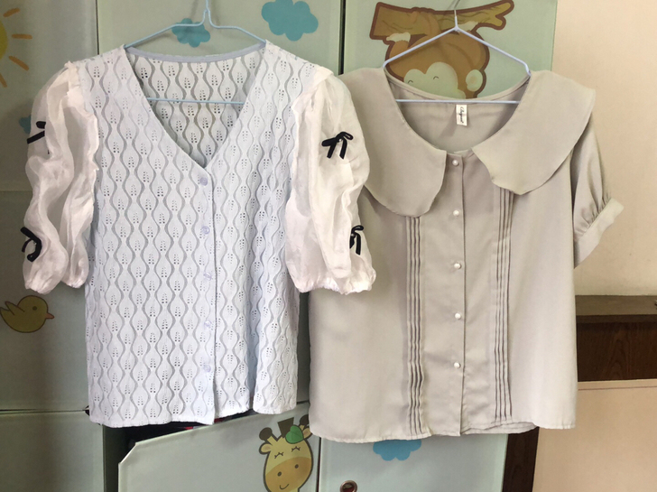 【2件打包】V领蕾丝拼接短袖蕾丝衫女202...