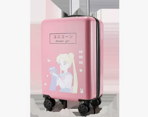 行李箱智能万向轮子锁扣式20寸可爱日系美少...