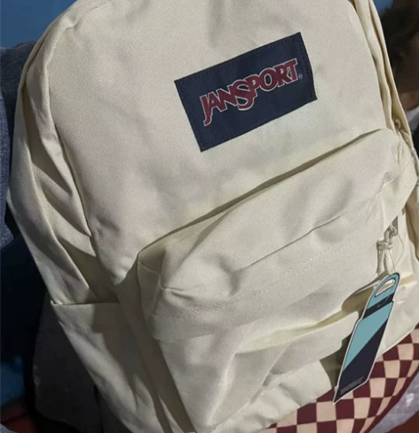 全新米白Jansport杰斯伯正品双肩背包...