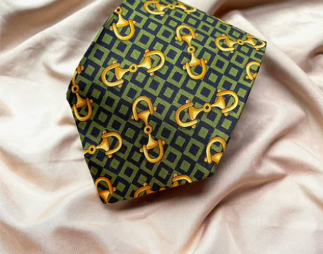 【中古领带】Gucci古奇马蹄扣领带复古巴...