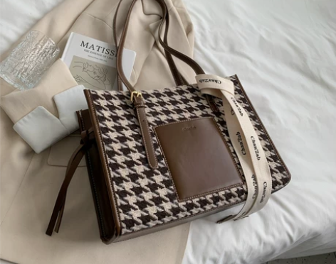 大容量包包女夏季百搭2022新款千鸟格单肩...