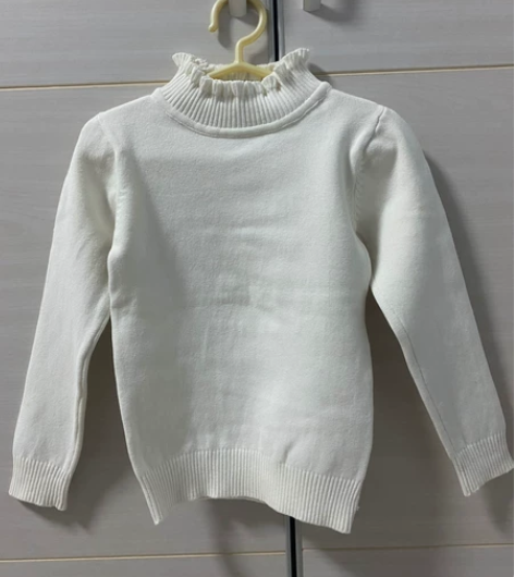 女童全新毛衣针织衫打底衫100码 雨伞领，...