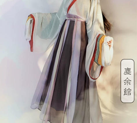尘余馆|梅幸|晋制汉服交领原创印花魏晋曲领...