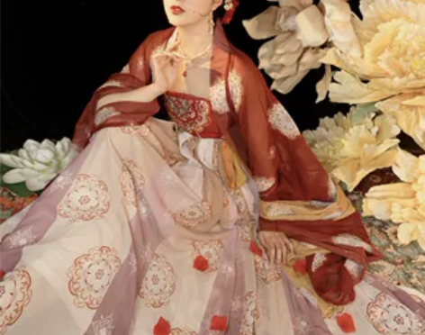 玉术原创汉服女霓裳诃子裙大袖衫唐制春夏刺绣...
