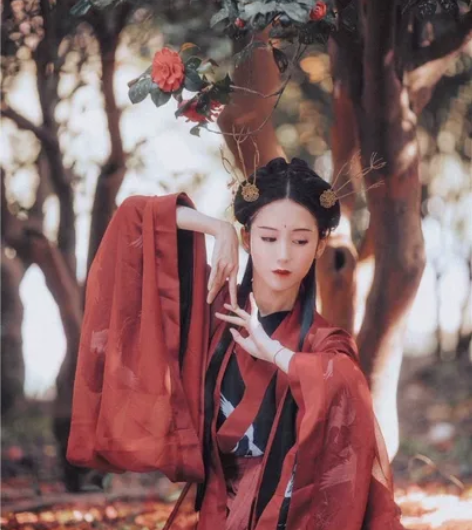 兰若庭朱墨汉服女，大全套L码，仅试穿 吊牌...