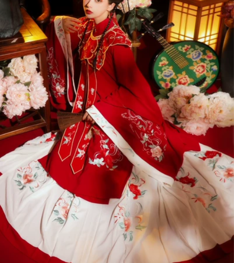 出/换玉术原创汉服女花嫁明制 全套全新带吊...