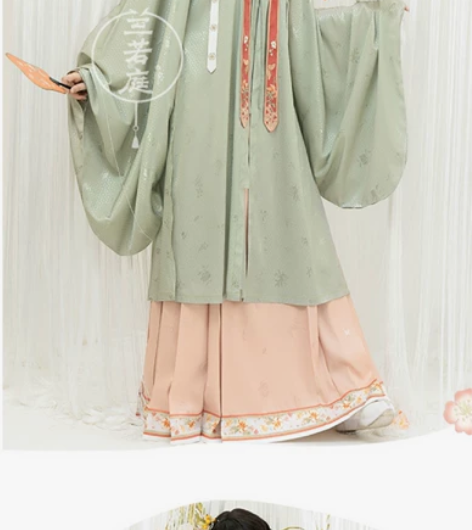 直出兰若庭 汉服 上绿m码下米白   质量...