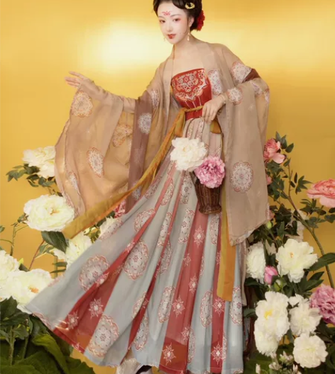 玉术原创汉服女霓裳诃子裙大袖衫唐制春夏刺绣...