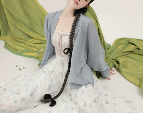 桔屿夏至原创汉服宋制仿长干寺褙子中国风飞机...