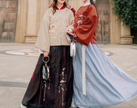 如梦霓裳花间蓉传统汉服女冬装圆领半袖正品原...