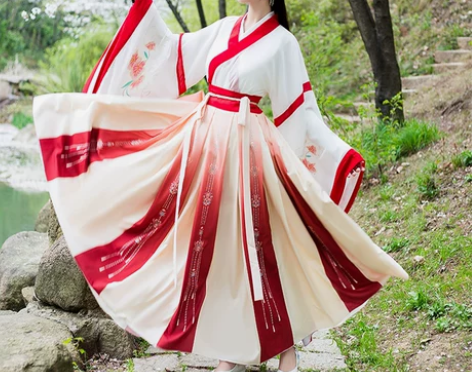 蝉佩汉服女中国风原创正品大码广袖对襟齐腰襦...