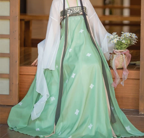 原创汉服女唐制古装中国风对襟短衫齐胸襦裙超...