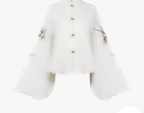 都城南庄汉服明制立领上袄秋趣 白 白色明...