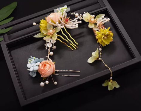 汉服头饰超仙发梳流苏森系发梳古风发饰古代绢...