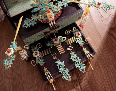 明制手工古风汉服头饰旗袍配饰发饰发梳发冠烧...