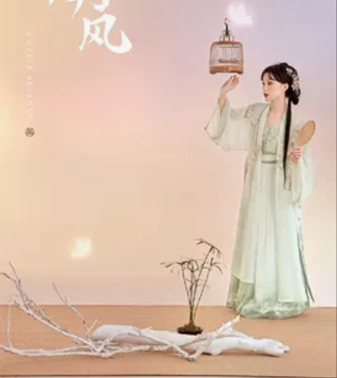 七月夕明制汉服 南风 改良主腰绣花合领衫一...