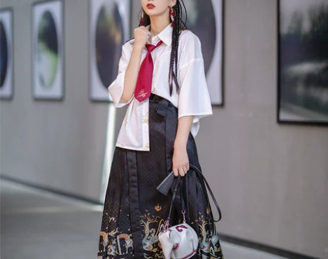 池夏 山海:归墟 原创明制改良马面裙汉元素...