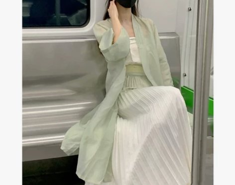 【88狂欢价】宋制汉服女夏季薄款绿色古装改...