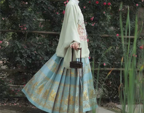 仙楚姬原创汉服女【俏鼠登莲】织金马面裙明制...