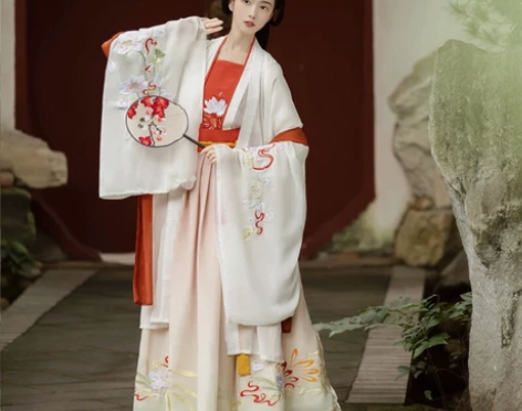 千韵岗凤卿莲汉服女正品中国风夏季仙气白菜学...