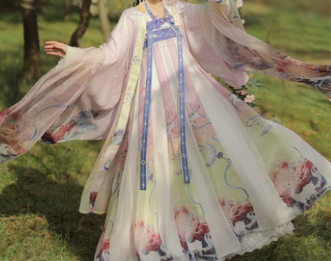 白鹿行 汉服女新款夏季中国风原创正品唐制齐...