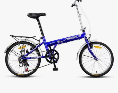 上海永久折叠变速自行车，带儿童座，车篮，锁...