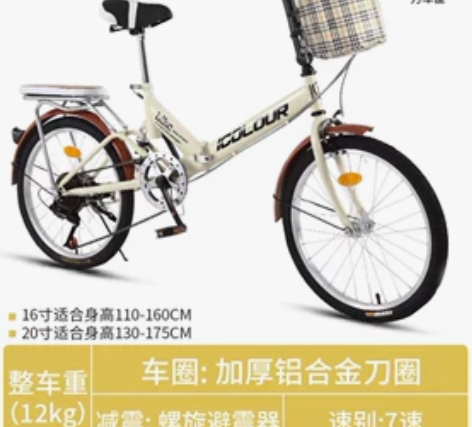icolour单车 可折叠 江门自提 有避...